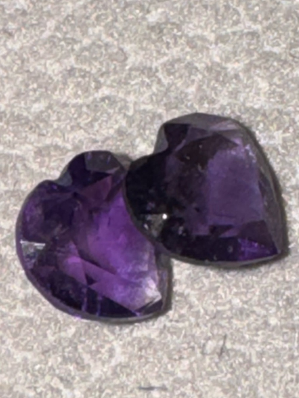 Heart Cut Loose Amethyst Gemstones Pair | Purple February Birthstone - Picture 6 of 10